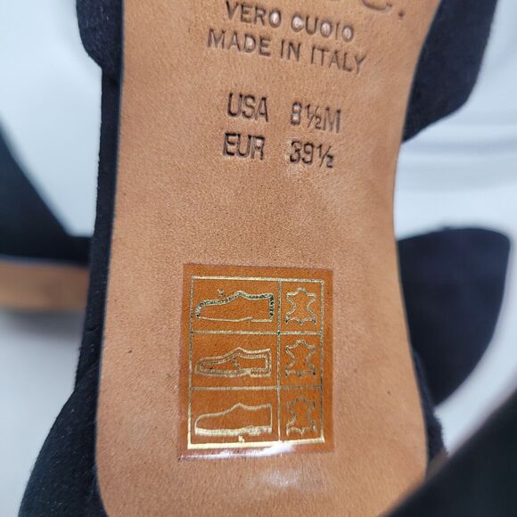VINCE, D'Orsay Womens Suede Leather High Heels Pointed Toe Italian Black Sz 8.5M - Picture 7 of 7